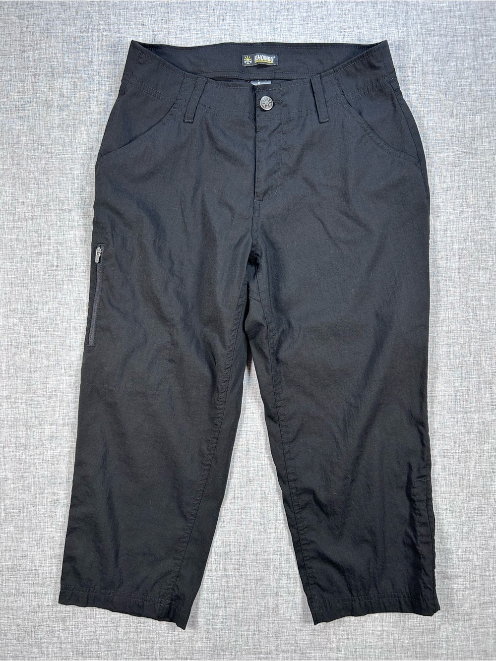 Khombu Women’s Small Black Stretch Hiking Cargo Capri Pants Outdoor
